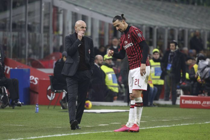 football, san siro, TIM CUP 2019-20 ac MILAN vs fc JUVENTUS 1-1 in the photo: PIOLI STEFANO AND IBRAHIMOVIC PUBLICATIONx