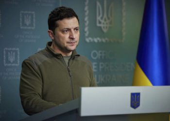 In this photo provided by the Ukrainian Presidential Press Office, Ukrainian President Volodymyr Zelenskyy delivers his speech addressing the nation in Kyiv, Ukraine, Friday, Feb. 25, 2022. Russian troops bore down on Ukraine's capital Friday, with explosions and gunfire sounding in the city as the invasion of a democratic country fueled fears of wider war in Europe and triggered new international efforts — including direct sanctions on President Vladimir Putin — to make Moscow stop. (Ukrainian Presidential Press Office via AP)