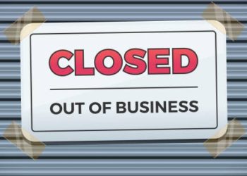 CLOSED Out of business shop sign vector illustration