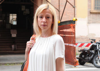 Francesca Neri avvocato della  babysitter di 32 anni, arrestata martedì a Soliera (Modena), accusata di avere buttato il bambino che accudiva da 3 metri di altezza, a Modena, 3 giugno 2022. 
ANSA/ELISABETTA BARACCHI