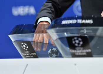 NYON, SWITZERLAND - JULY 17: A detailed view of the draw pot during the UEFA Champions League 2020/21 Preliminary Round draw at the UEFA headquarters, The House of European Football on July 17, 2020 in Nyon, Switzerland. (Photo by Harold Cunningham - UEFA/UEFA via Getty Images)