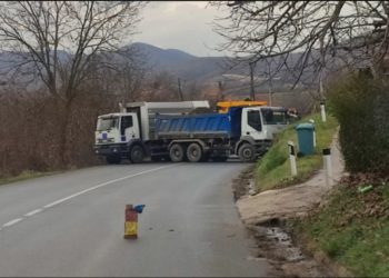 Bllokimi i rrugës në Rudarë më 10 dhjetor 2023.
