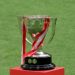 The trophy of the Spanish Liga Championship title is pictured at the Wanda Metropolitano stadium in Madrid on May 23, 2021. - Atletico Madrid were crowned La Liga champions for the first time since 2014 at the end of a draining season shaped by the Covid-19 pandemic. (Photo by JAVIER SORIANO / AFP) (Photo by JAVIER SORIANO/AFP via Getty Images)