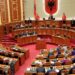 Gramoz Ruci, duke folur gjate punimeve te seances parlamentare ne te cilen ai eshte votuar si Kryetari i Kuvendit te Shqiperise./r/n/r/nGramoz Ruci, speaks during a parliamentary sessions in which he is elected the new Speaker of the Albanian Parliament.