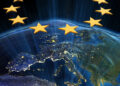 European Union at night. Earth map from NASA