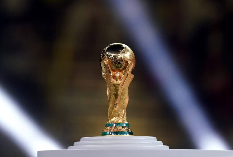 FIFA World Cup, WM, Weltmeisterschaft, Fussball Trophy file photo File photo dated 18-12-2022 of the FIFA World Cup Trophy. A prospective Saudi Arabia World Cup is taking football back to a dark time , according to Human Rights Watch. Issue date: Thursday November 2, 2023. FILE PHOTO Use subject to restrictions. Editorial use only, no commercial use without prior consent from rights holder. PUBLICATIONxNOTxINxUKxIRL Copyright: xMikexEgertonx 74417410