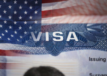 Close-up detail of American VISAClose-up detail of American VISA