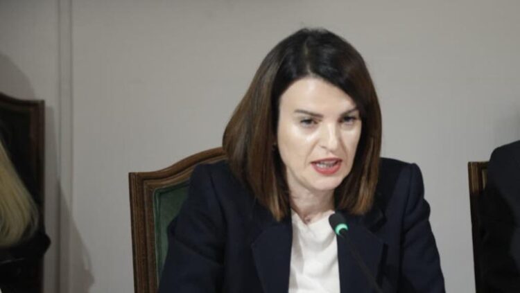 Ministrja e Brendshme, Albana Koçiu gjatë raportimit në Komisionin Parlamentar për Çështjet e Brendshme dhe të Mbrojtes.