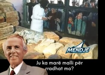 Një video e prodhuar me Inteligjencë Artificiale me imazhin e diktatorit Enver Hoxha. Foto: Mendje/Facebook.