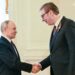 Moskva, 8. maja 2025.-  Predsednik Srbije Aleksandar Vuèiæ prisustvuje veèeras u Kremlju sveèanoj veèeri koju je u èast efova stranih delegacija koje su stigle na obeleavanje 80. godinjice pobede nad faizmom priredio predsednik Ruske Federacije Vladimir Putin.FOTO TANJUG/ SERGEI BOBILEV/ HOST PHOTO AGENCY RIA NOVOSTI/ nr